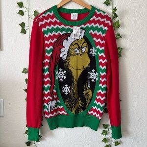 NWT The Grinch Christmas Holiday Christmas Sweater Red Green Unisex Adult Size M